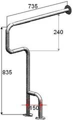 Поручень напольно-настенный для инвалидов
